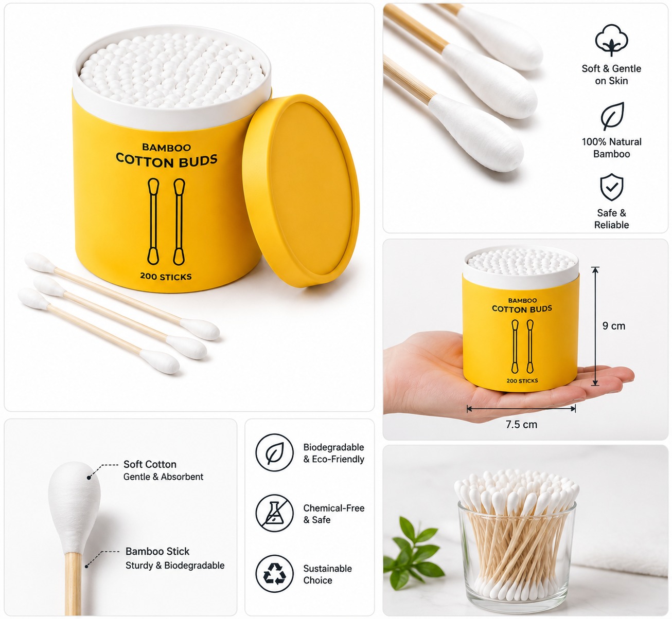 Eco-Friendly Bamboo Cotton Buds - Image 4