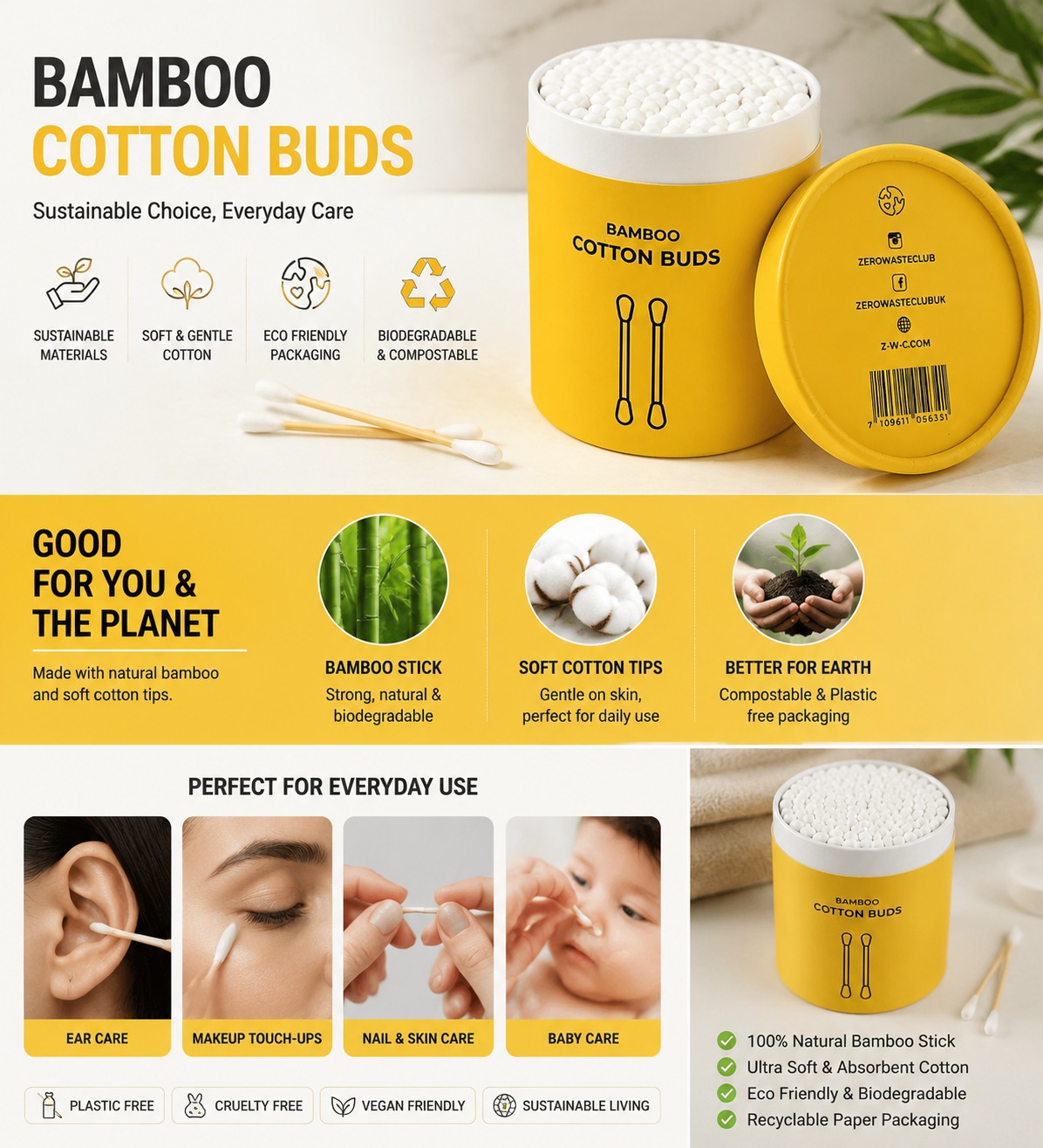Eco-Friendly Bamboo Cotton Buds - Image 9